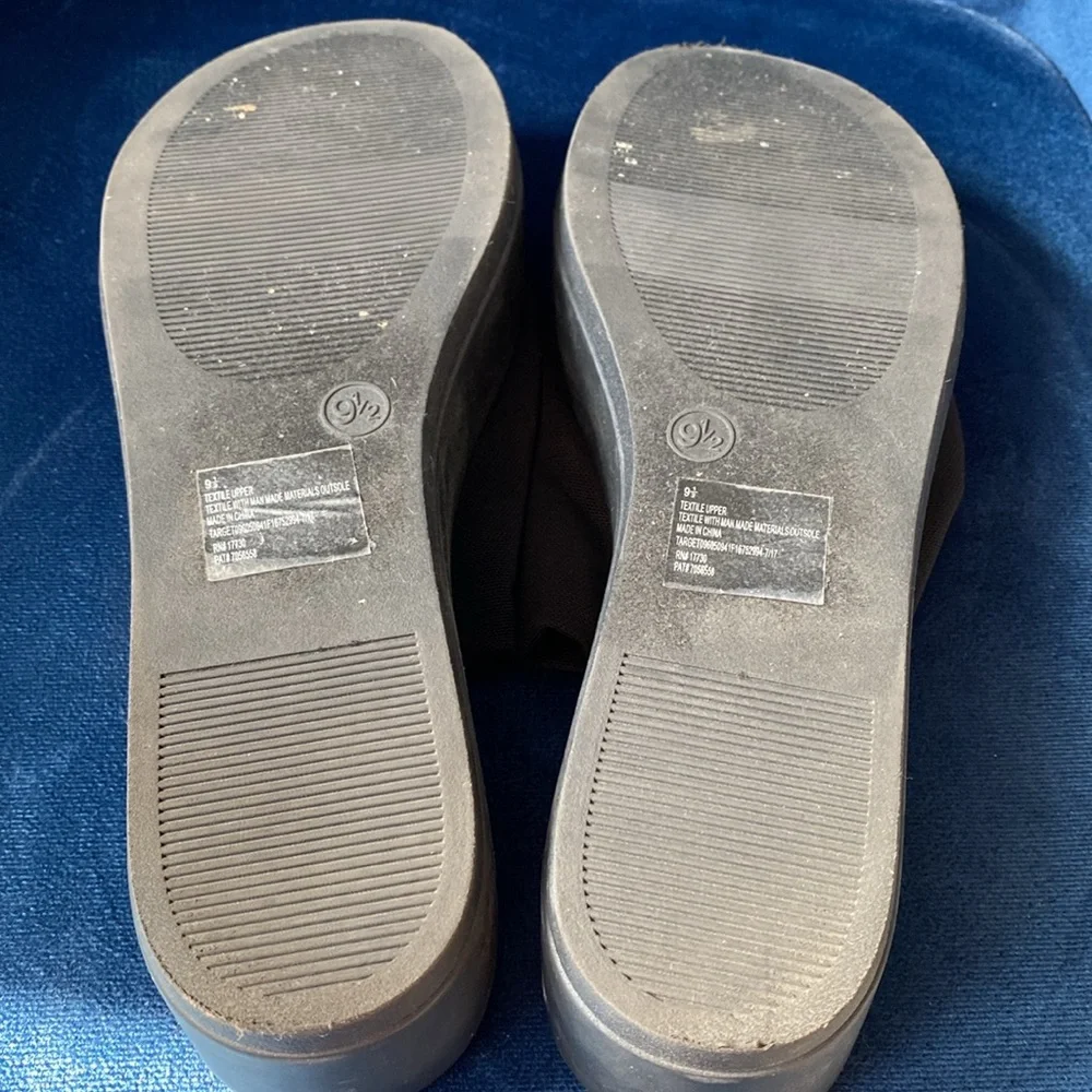 Mossimo 90s Y2K Style Chunky Platform Slinky Slip On Sandals Black Size 9.5
